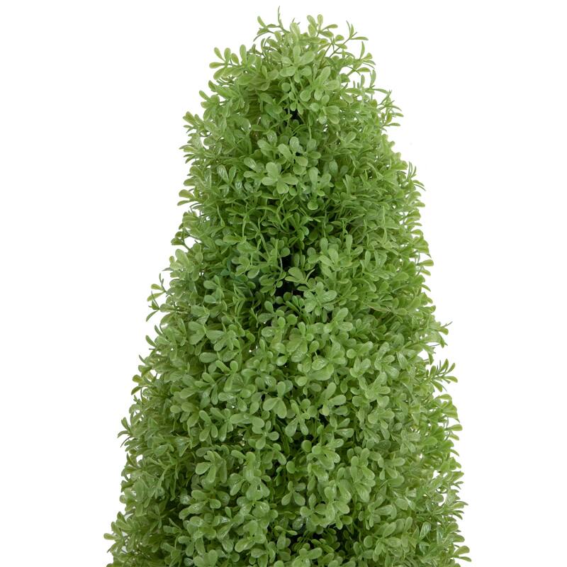 4' Artificial Boxwood Cone Topiary Tree with Round Pot Unlit - 13