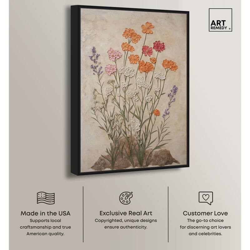 Sculpted Flora Frieze II Canvas by Art Remedy