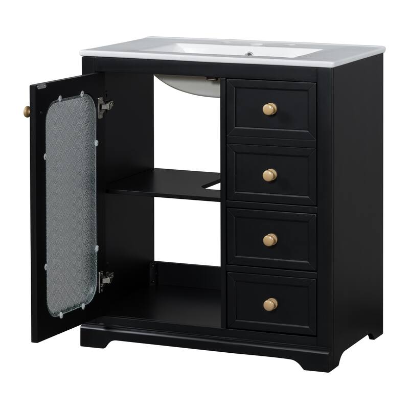 Bathroom Vanity With Glass Door