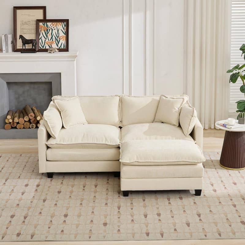 Modern Sectional Cloud Sofa Ottoman for Living Room and Bedroom