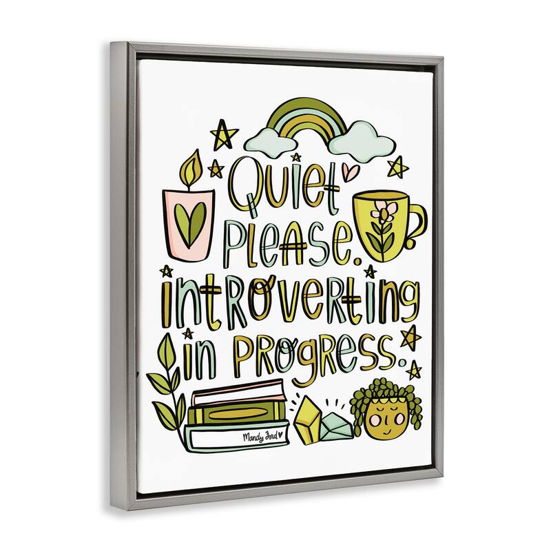 Stupell Introverting In Progress Framed Floater Canvas Wall Art Design By Mandy Ford Art + Illustration
