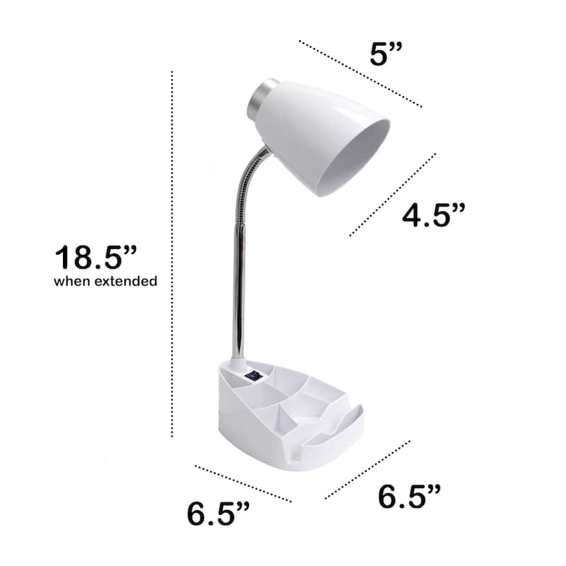 Creekwood Home 18.5" Flexible Gooseneck Organizer Desk Lamp - 18.5