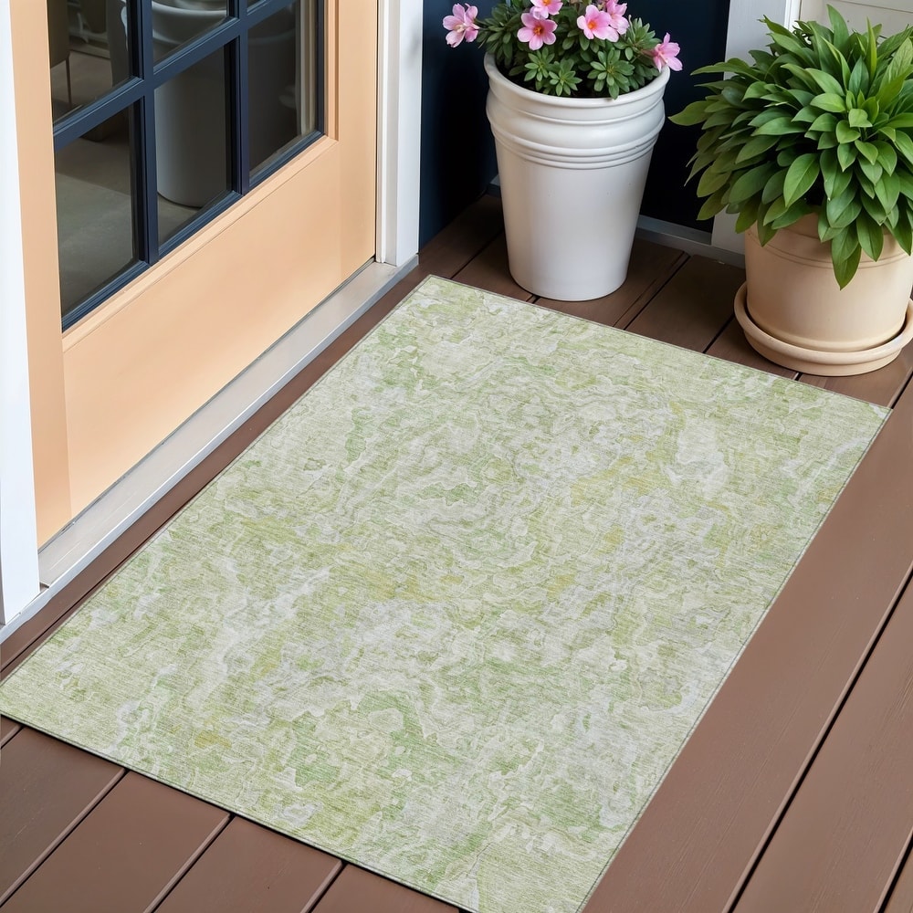 HomeRoots Abstract Transitional Rectangle Outdoor Rug