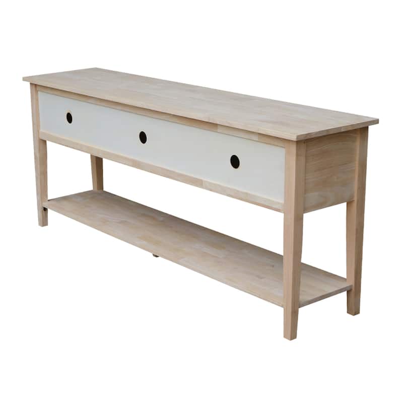 Solid Parawood Entertainment Stand - 72"W x 17"D x 30"W