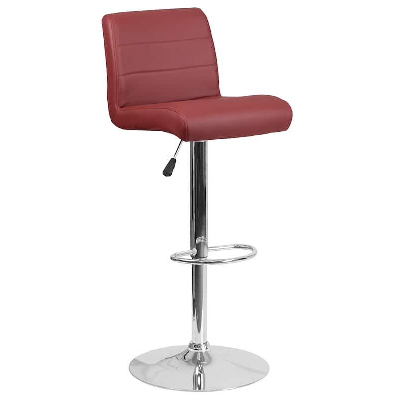 Vinyl Adjustable Height Barstool - 16.25"W x 19.5"D x 36.75" - 44.75"H