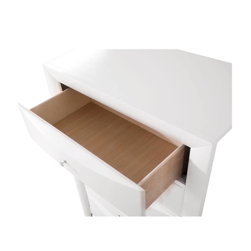 5-Dovetailed Drawer Solid Wooden Bedroom Chest - 48" - White