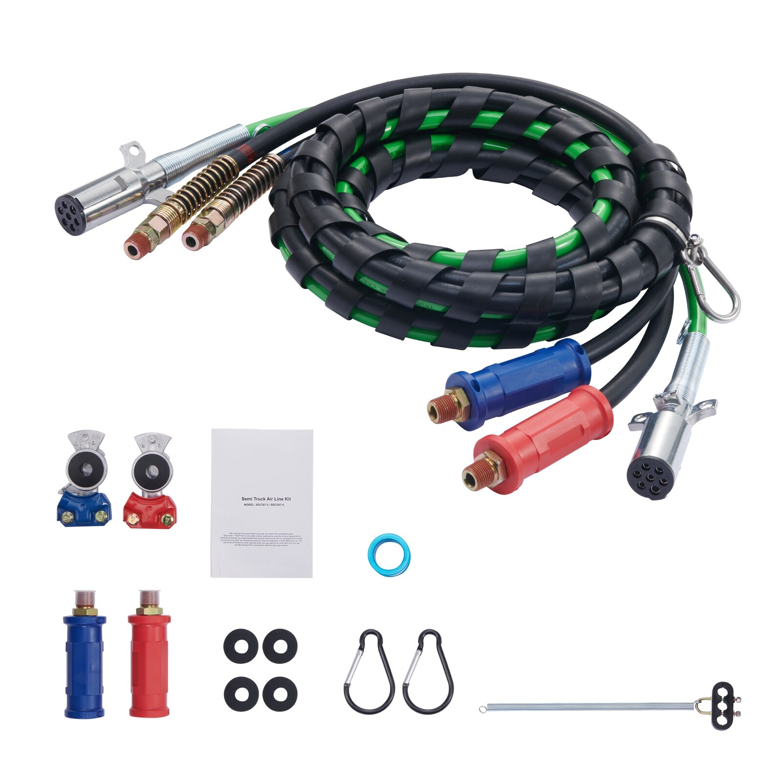 Semi Truck Air Lines Kit, 3-in-1 Air Hoses & ABS Power Line for