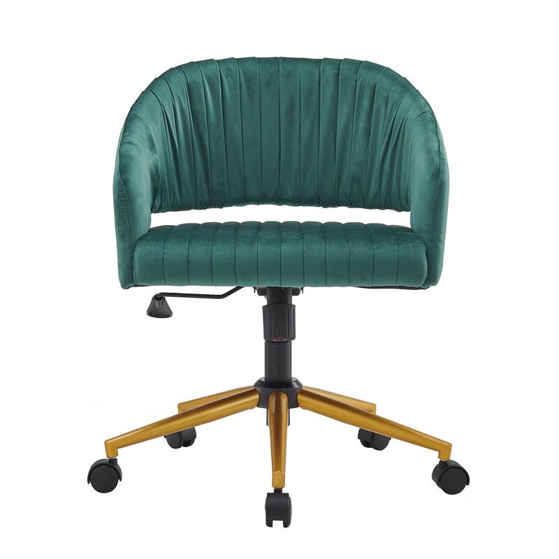 Modern Gold Office Chair Velvet Task Chair Swivel Height Adjustable Computer Chair - Green