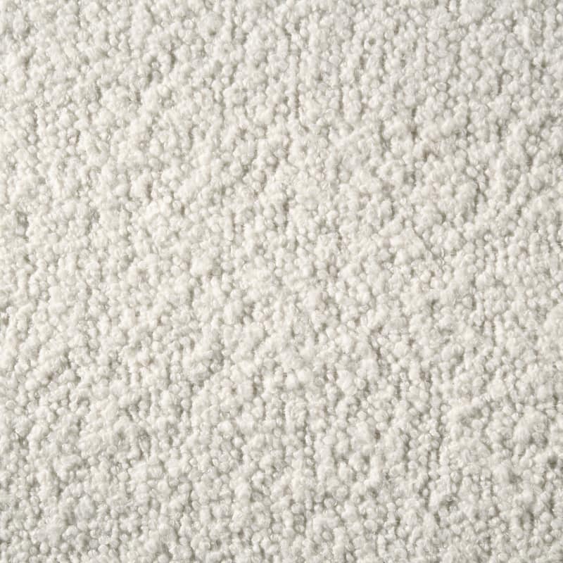 Merie Modern Transitional Wood Counter Height Kitchen Bar Stool with White Boucle Fabric Upholstered Seat