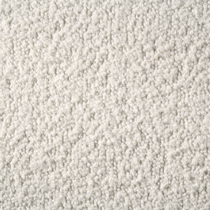 Winsley Coastal Modern Swivel Wood Counter Height Kitchen Bar Stool with White Boucle Fabric Upholstered Seat