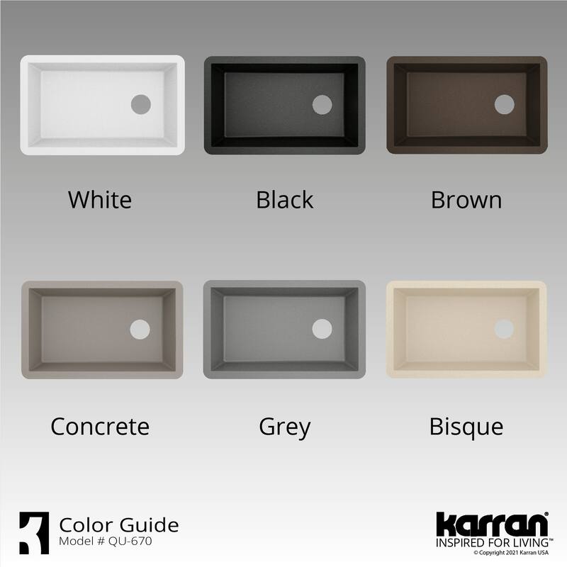 Karran Undermount Quartz 32 in. Single Bowl Kitchen Sink Kit