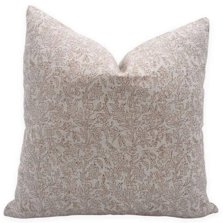 Fabdivine Rustic Heavy Linen Hand Block Print Pillow Cover Chair, Couch or Nursery, Vishav Jaal