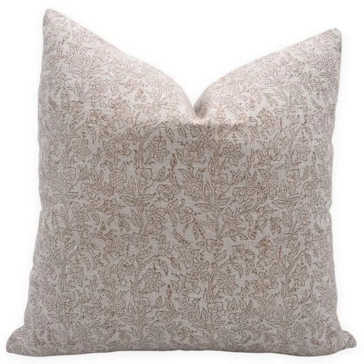 Fabdivine Rustic Heavy Linen Hand Block Print Pillow Cover Chair, Couch or Nursery, Vishav Jaal