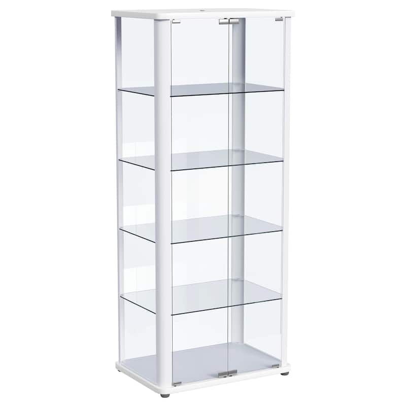 Aero 5-shelf Display Curio Cabinet with LED Lighting