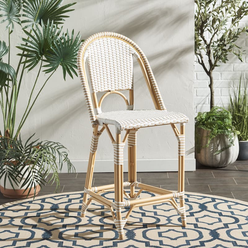 SAFAVIEH Leonica Outdoor Bistro 25-inch Seat Height Counter Stool (Fully Assembled) - 20"W x 21"D x 43"H