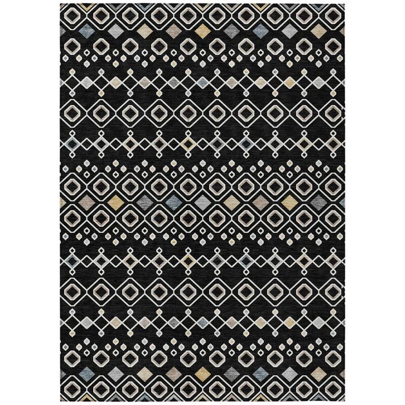 HomeRoots Geometric Modern Rectangle Outdoor Rug