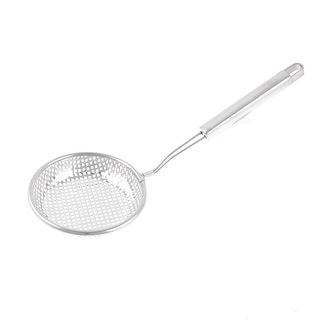 Home Silver Tone Stainless Steel Perforated Ladle Colander 13