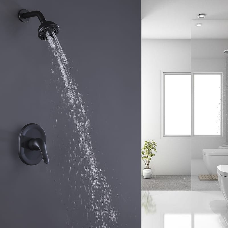 Modern 3-Way High-pressure Shower Head Set with Handle in Black