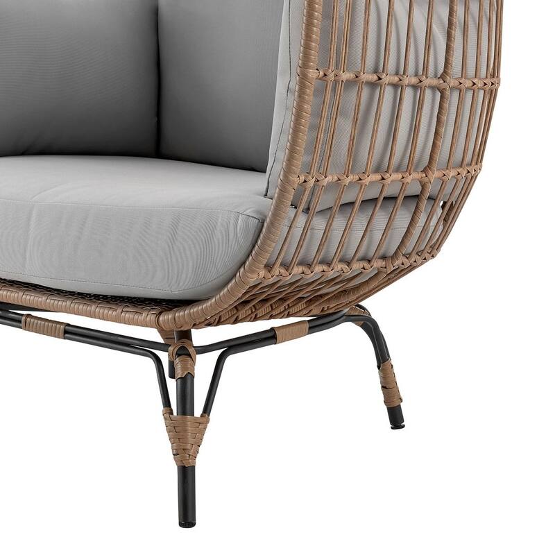 Manhattan Comfort Spezia Freestanding Rattan Outdoor Egg Chair