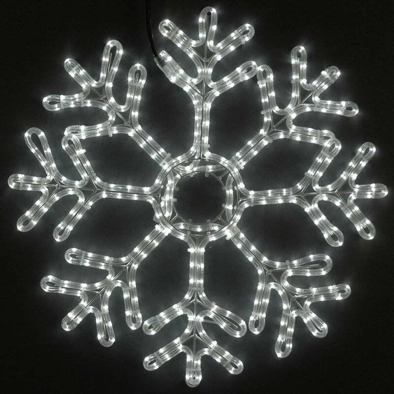 Christmas Snowflake LED Rope Light Sculpture, Pure White