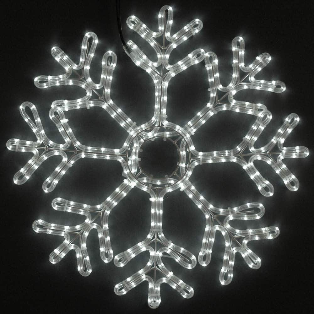 Christmas Snowflake LED Rope Light Sculpture, Pure White