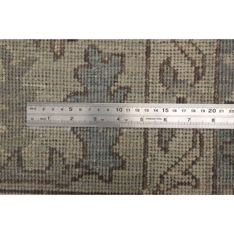 Hand Knotted Oriental 100% Wool Carpet Transitional All-Over Greys & Charcoal Oushak Area Rug - 15' 0'' X 12' 2''
