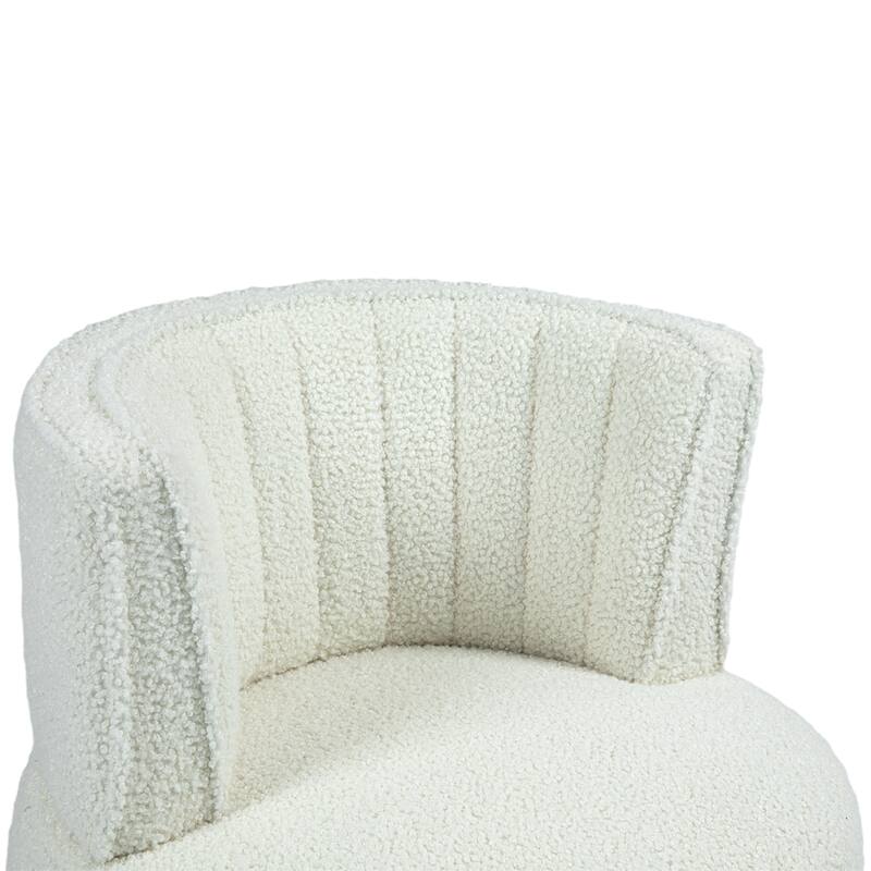 360 Swivel Barrel Chair, Velvet Modern Accent Chair, Upholstered Mid Century Comfy Arm Chair, Round Sherpa Side Chair