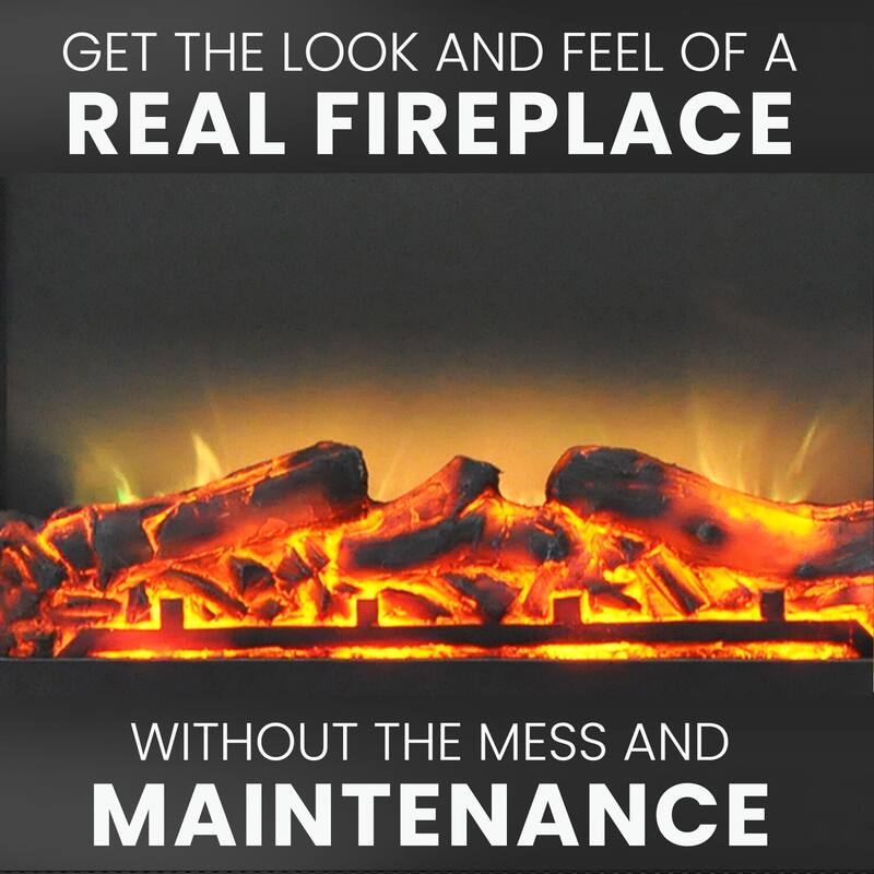 Hanover Fireside 28-In. Freestanding 5116 BTU Electric Fireplace Heater Insert with Remote Control and Timer - 28 Inch