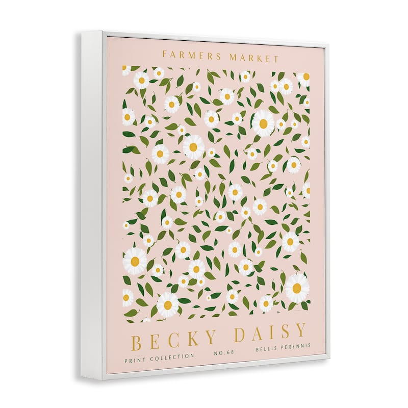 Stupell Minimal Pastel Daisies Framed Giclee Art Design By Kamdon Kreations