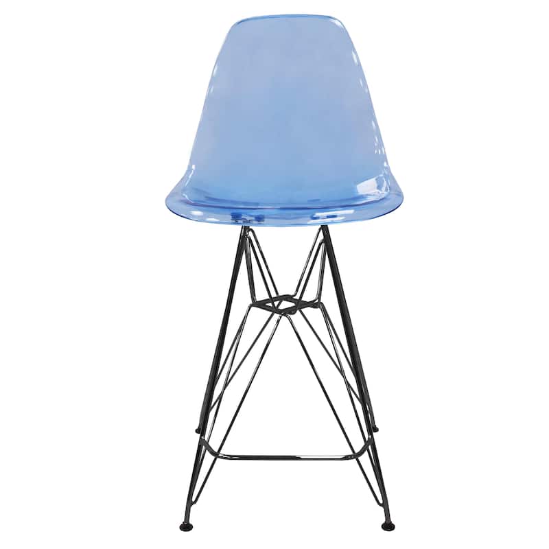 ABS Resin Barstool with Black Steel Base Cresco Series by LeisureMod
