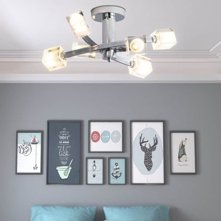 Maxax 6 - Lights Crystal Semi Flush Mount - N/A