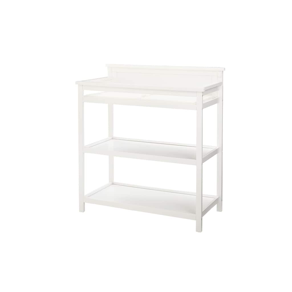 Emery 38" Wide Modern Style Wood Changer with Shelves/Pad, White