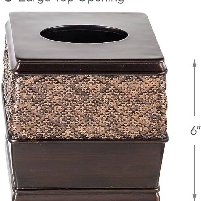 Creative Scents Dublin Brown Square Tissue Box Cover