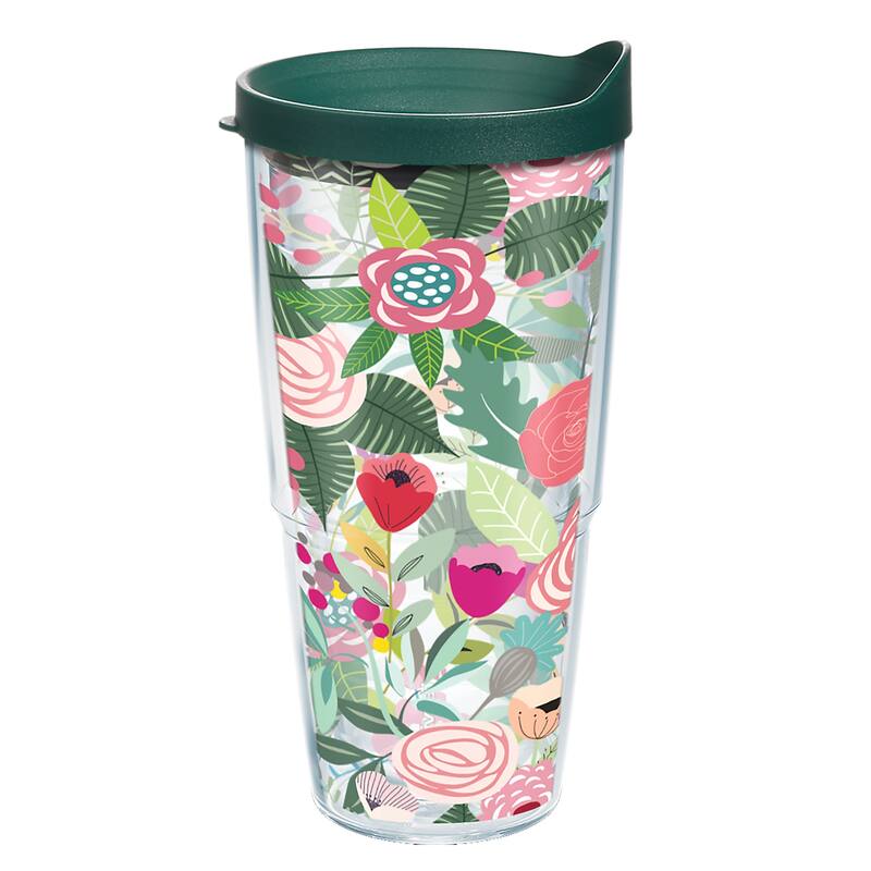 Tervis Budding Bliss Made in USA Double Walled Insulated Travel Tumbler, Budding Bliss - 24oz Classic