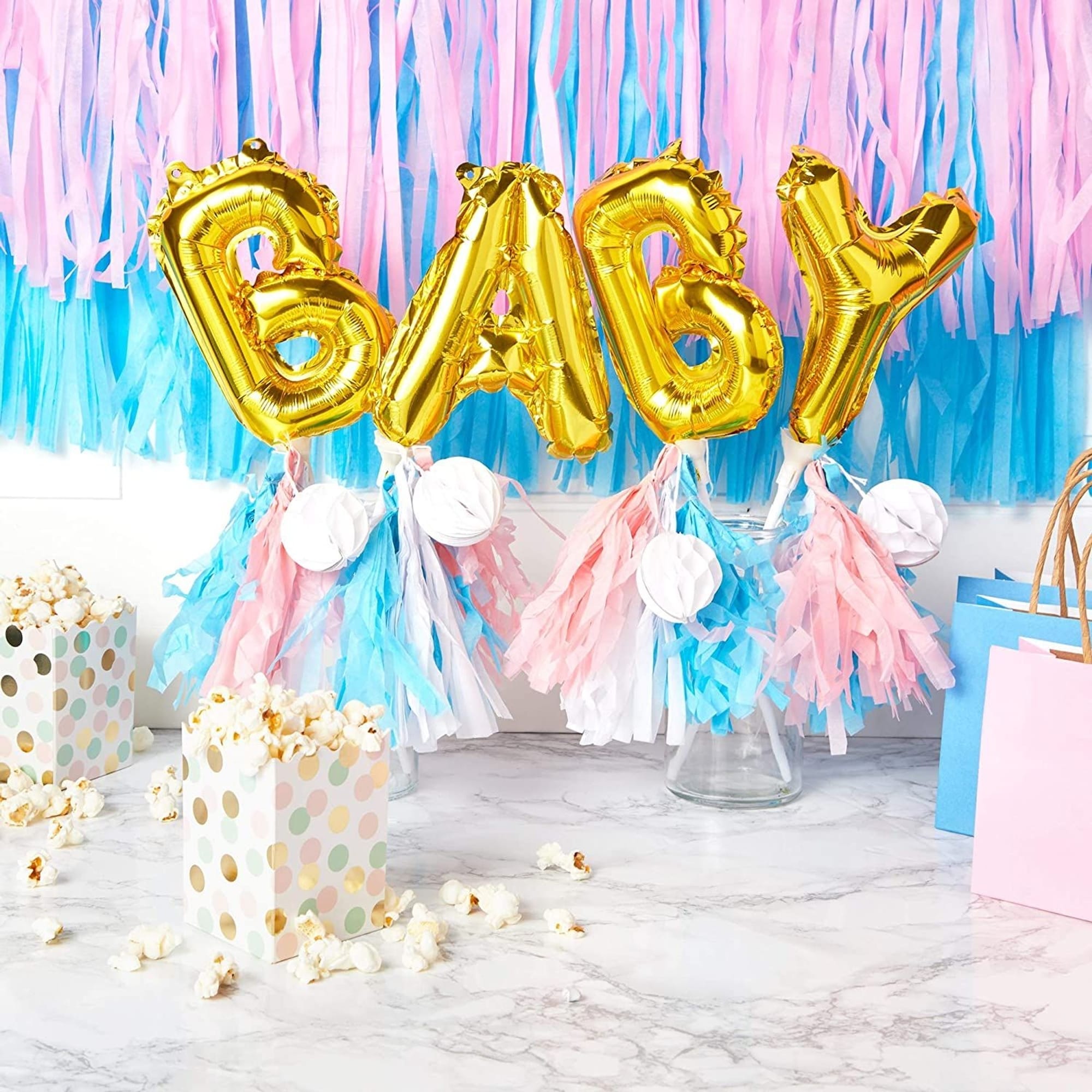 Gold Balloon Cake Topper Letters Baby Foil Letter Balloons 7.5