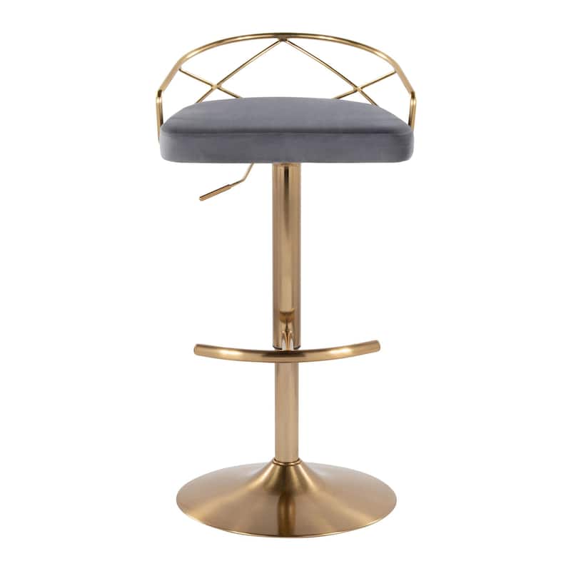 Silver Orchid Charlotte Glam Adjustable Bar Stool (Set of 2)