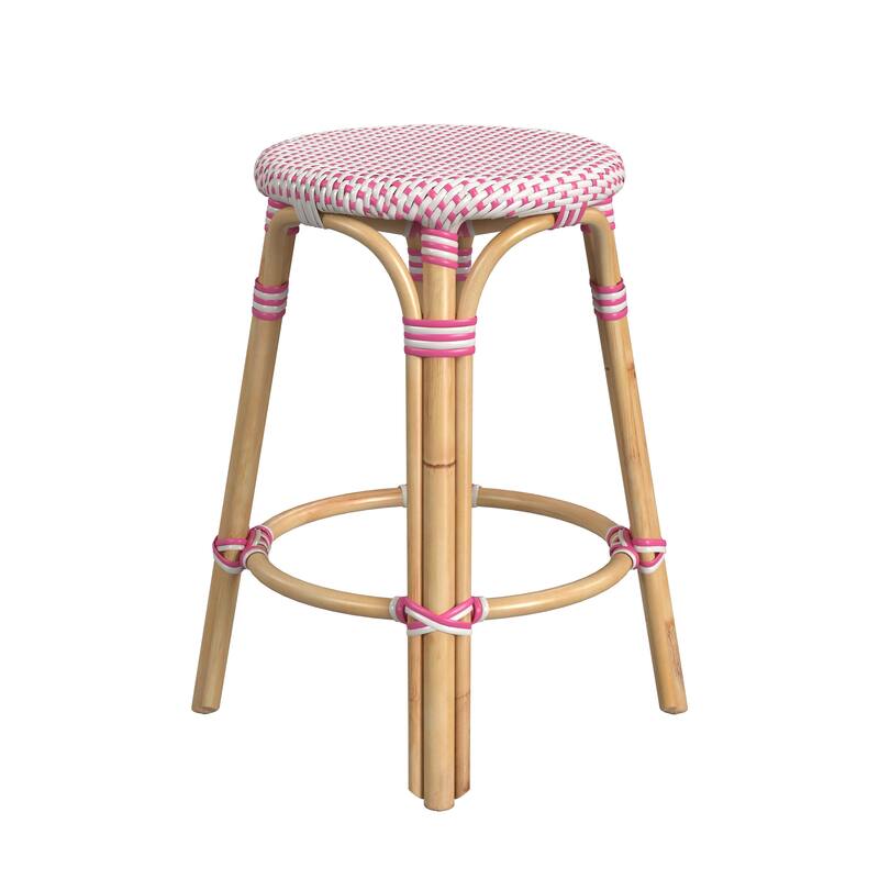 Tobias 24" Rattan Round Counter Stool