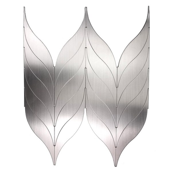 Miseno MT-WHSEHMMMD-SI Enchanted Metals - 1" x 8" Chevron Wall Mosaic Tile - Polished Metal Visual - Silver