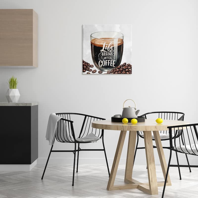 Stupell Life Begins After Coffee Canvas Wall Art Design By Kim Allen