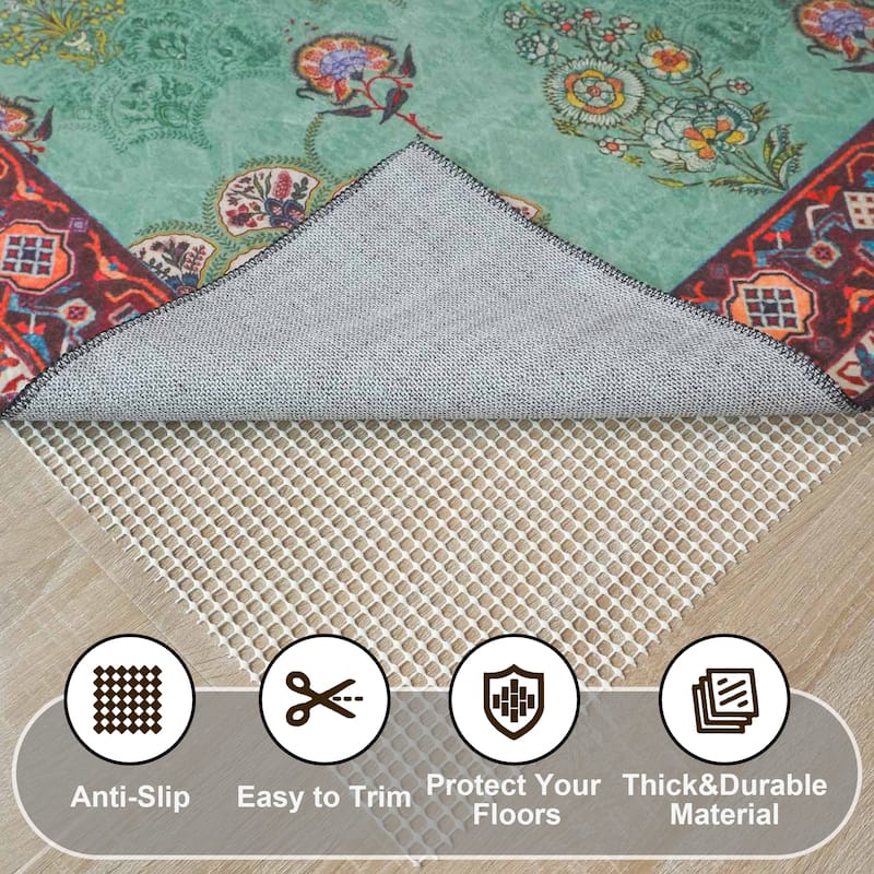 Non-Slip Gripper Mat Floor Protector Indoor Area Rug Pad - Beige