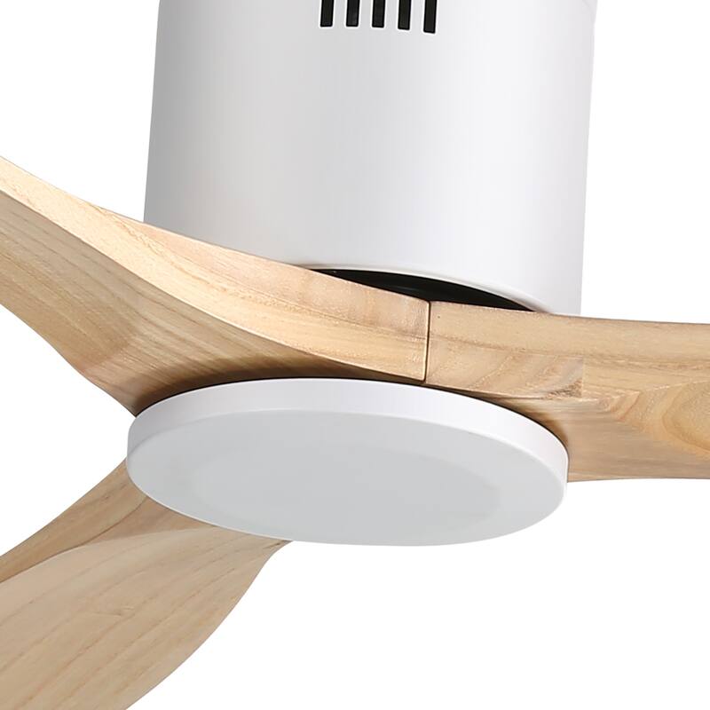 52 Inch Noiseless Flush Mount Ceiling Fan with Remote/Smart App Control,Dimmable Lights Optional,Reversible Motor