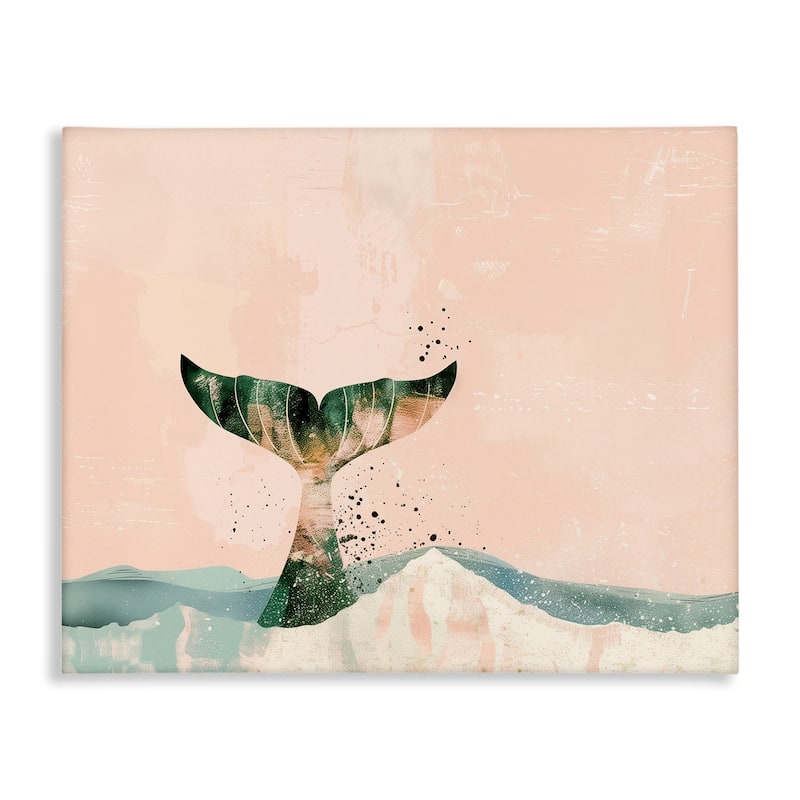 Stupell Pink Abstract Whale Tail Canvas Wall Art Design By Arlington Prints - 40 x 30