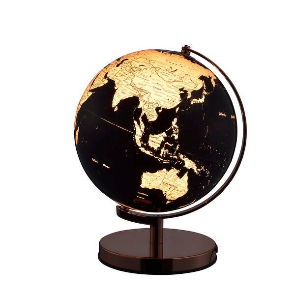 Black And Gold Decorative Globe On Rose Gold Metal Frame 12 5 Inch On Sale Overstock 17952743