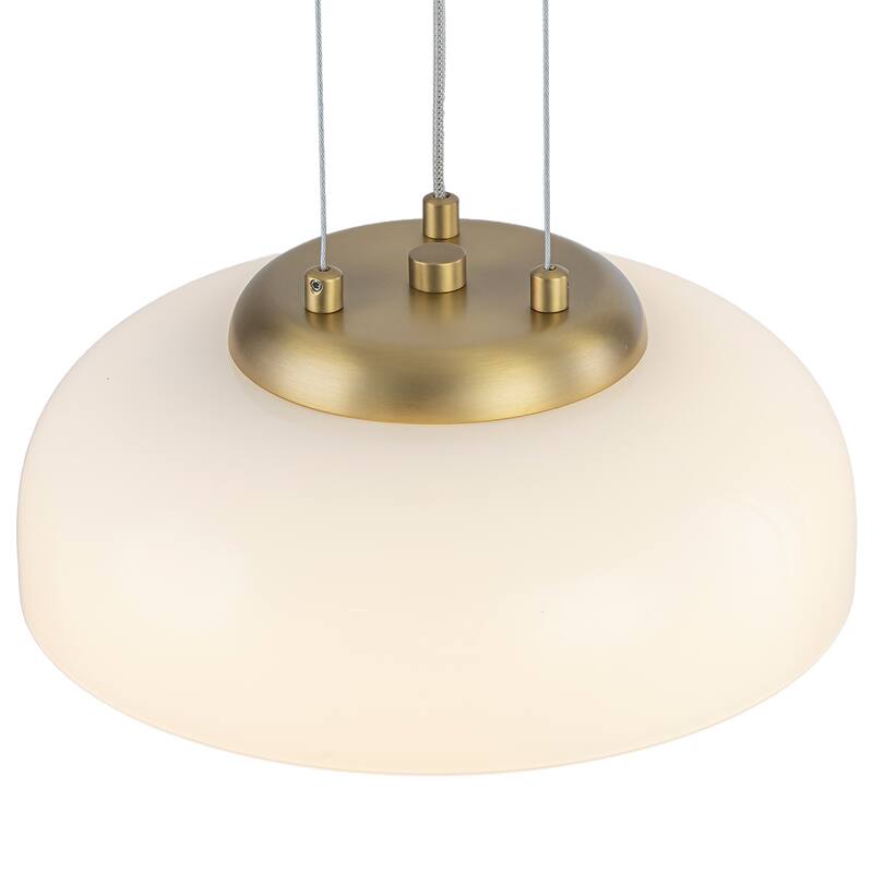 Single Light LED Pendant with Milky White Glass Shade Dimmable Modern