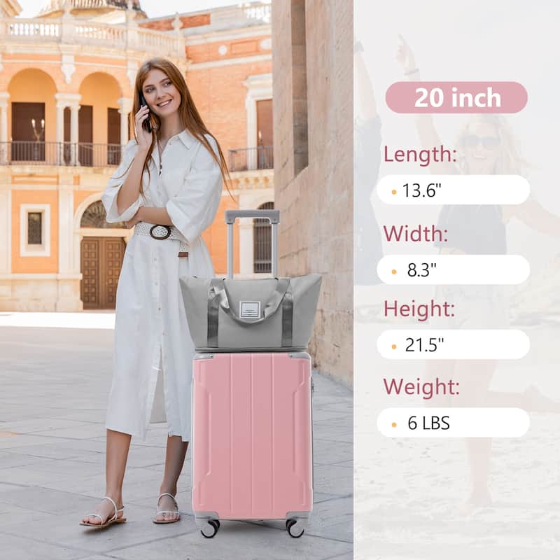 Luggage Sets 3 Piece, Suitcases with Spinner Wheels, Lightweight Hardshell ABS Suitcase with TSA Lock, Carry On Luggage Set