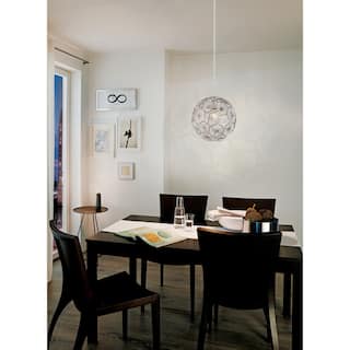 Skoura - 1-Light Pendant - Chrome Finish - Geometric Shaped Chrome Shade