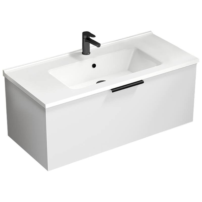 Nameeks Bodrum-3918-W Bodrum 40" Wall Mounted Single Basin Vanity Set - Glossy White - Glossy