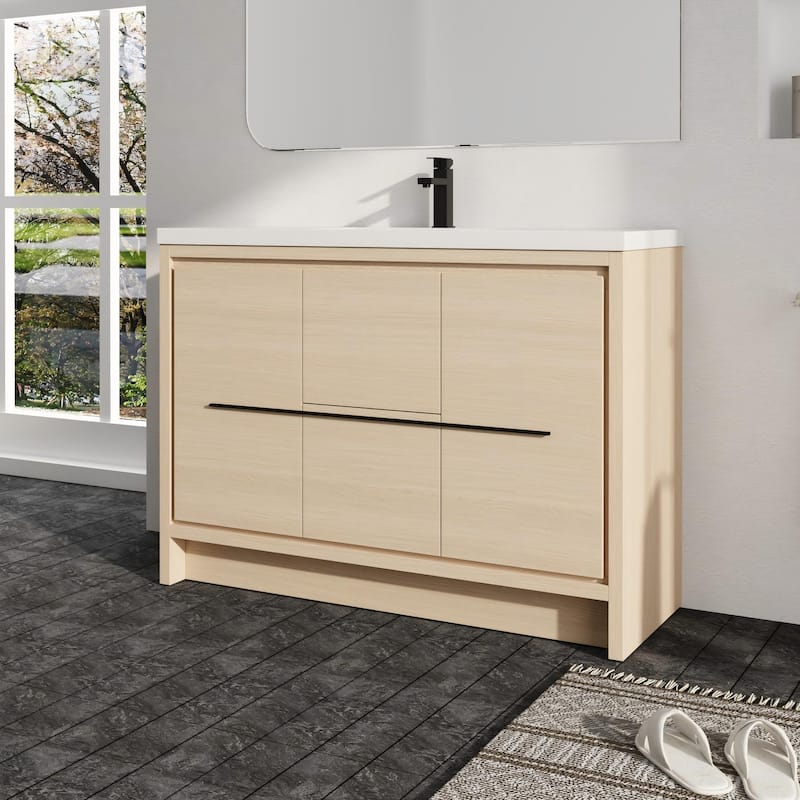 Malwee 24"/30"/36"/48"/60" Bathroom Vanity with Sink, FreeStanding Vanity with Soft Close Door and Drawer