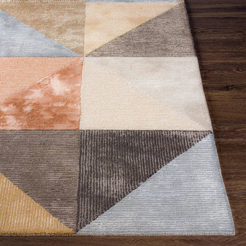 Amber Modern Patchwork Area Rug