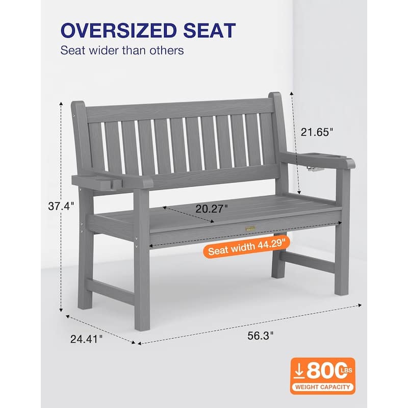WINSOON Outdoor Garden Bench All-Weather Garden Benches